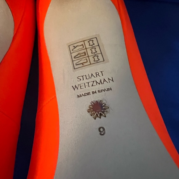 Neon Orange Stuart Weitzman ANNY 95 pump, size 9 - Picture 4 of 5